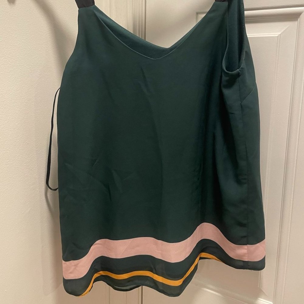 Dorothy Perkins Womens Teal Tank Top with Stripes Size 2